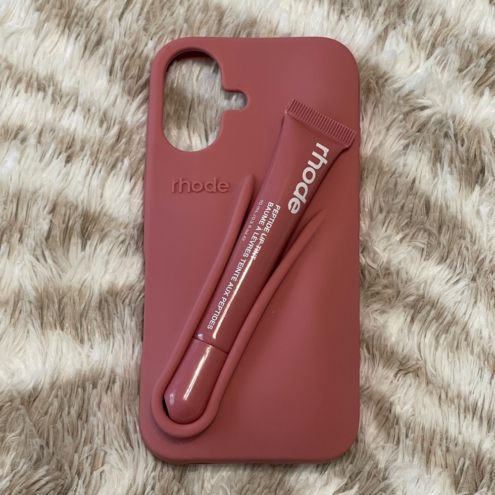 RHODE Mauve Phone Case with Lip Holder for IPhone 16